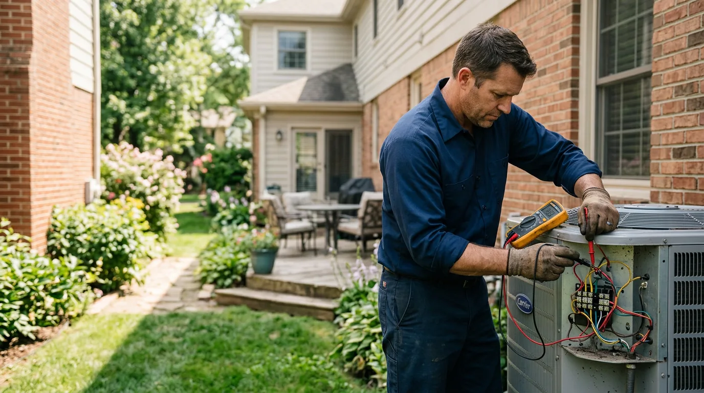 HVAC technician working near Grinnell, KS